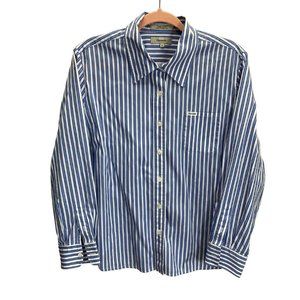 Faconnable Striped Cotton Button-Down Long Sleeve Shirt XL